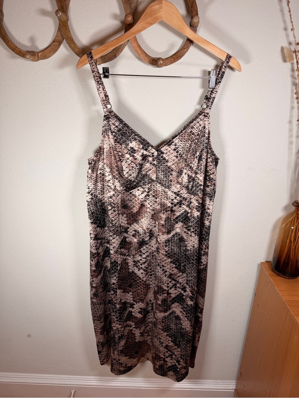 Torrid Snake Print Cami Slip Dress Size 2 Plus Brown Animal Print